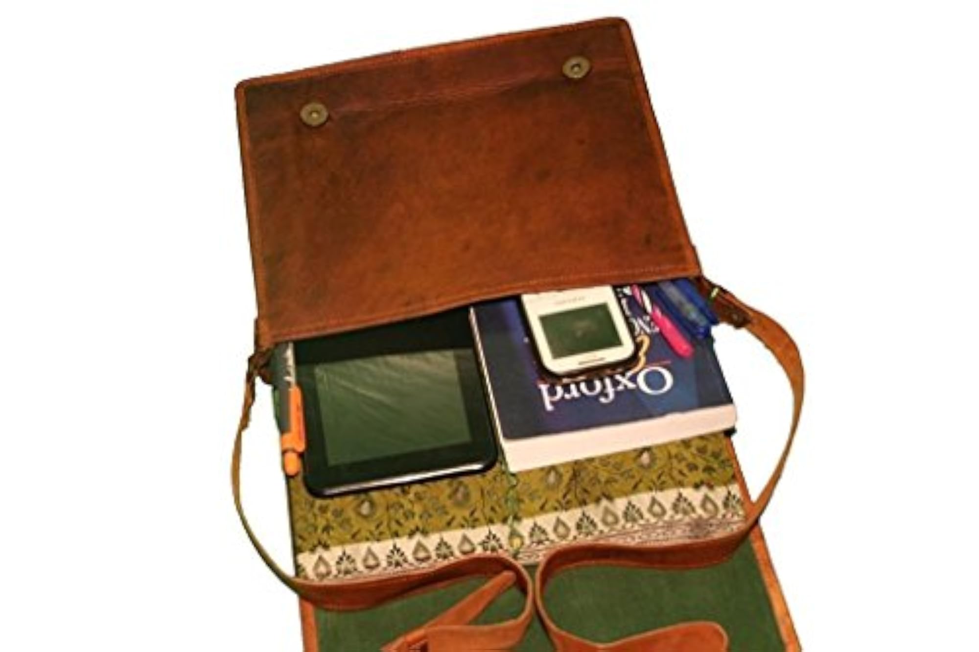 Leather Messenger Bag Full Flap